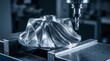 © Twilight Stock - High-tech metal turbine being manufactured by a modern milling machine.