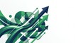 © Nirob ahmed - Abstract business growth arrows, green financial success chart, corporate progress and economic development concept