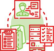 © sevector - Validate prior beliefs concept. Assumption credibility, judgment evidence, certainty bias icon vector illustration