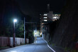 © hiro - 静寂に包まれた深夜の住宅街の道路と街灯