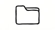 © Farhana - Hand drawn doodle style file folder icon. Black line art directory, document archive, and data storage vector symbol isolated on a white background.