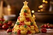 © Kristina - Holiday-themed pasta tree made with various pasta shapes and garnished