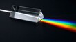 © Charlotte - Clear glass triangular prism refracting light into vibrant rainbow spectrum