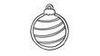 © C Corner - Hand Drawn christmas ornament striped winter holiday bauble sketch line illustration with alpha transparent background