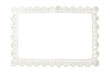 © ilsuu - A cream white hand-crocheted lace border featuring intricate scallops and central void on a transparent background