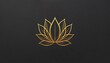 © MakeitEasy - The image features a minimalist, gold colored line drawing of a stylized lotus flower centered on a textured dark background