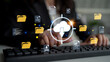 © InfiniteFlow - Business Professional Engaging with Cloud Technology and Digital Files for Streamlined Data Management and Efficient Workflow Optimization. Glyphic.