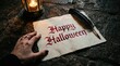 © Muhammad - Vintage parchment paper featuring elegant gothic calligraphy for spooky celebration written with black feather quill pen
