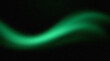 © GraphicsWorld - Luminous green light wave on black background, abstract emerald neon glow trail, flowing radioactive energy stream for futuristic design