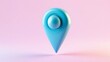 © Mitchell - Blue location marker icon hovering above a pastel gradient background, representing navigation and digital mapping services