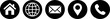 © MSTMOZIDA - Contact us web icon set, business card communication symbols vector illustration.