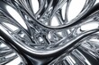 © Pete - Abstract silver metallic structure with fluid curves and reflections. Intertwined polished chrome tubes form an organic network. Shiny metallic shapes create a modern background texture.