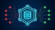 © MDSHAIM - Data flow and database management concept with glowing lines and hexagonal structure
