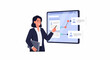 © Lubna - Female HR Director Updating Performance Timeline on Tablet