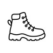 © Utawi Factory - Minimalist outline icon of a sturdy hiking boot for outdoor footwear.