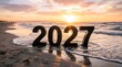 © MDTANEEM - Beautiful sunset beach scene celebrating the upcoming new year 2027
