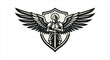 © Gustavo - Warrior Angel With Sword and Shield Emblem.