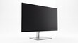 © munawaroh - Sleek modern computer monitor with thin bezels and minimalist silver stand isolated on white background, high-resolution blank display for digital design and office workstation mockup