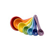 © Salman Efad - Measuring spoons are arranged neatly in a bright rainbow color gradient.