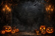 © kayden - halloween interior wall background with floor and space for text