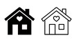 © SAIMON - Black and white heart house icon pair