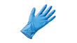 © harrington - Single blue rubber medical nitrile protective glove isolated on transparent background