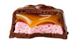 © Niamh - Chocolate bar with pink marshmallow and flowing caramel, isolated on transparent background