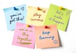 © Fatema Khanam Chy - Colorful motivational sticky notes pinned on white background with encouraging messages