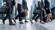 © Zaidil - The focused movement of business professionals navigating the contemporary urban environment, their brisk pace reflecting the energy and ambition of modern corporate life and the daily hustle