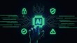 © Kawsar - Human finger touching a glowing artificial intelligence chip interface