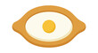 © AKRAM ST - Khachapuri adjaruli a georgian cheese bread is depicted as a vector illustration