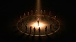 © Anat art - A diverse group of women collaborates around a leader in a dark setting, illuminated by warm light that symbolizes direction and vision.