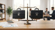 © Hamza - Two briefcases balanced on a scale in a professional office setting