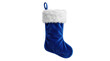 © MDMEHADI - Blue velvet christmas stocking with a fluffy white cuff isolated on transparent background