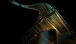 © themagia - 3d rendering cover art visuals, cinematic tech background design, cyber futuristic transparent glass plane elements and liquid acrylic teal orange glow on black backdrop.
