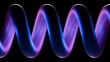 © ilham - 3D abstract purple and blue spiral spring shape isolated on black background. Ideal for technology presentations, scientific concepts, digital art design, banner headers, and wallpaper