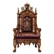 © ManojHashan - throne, royal chair, Gothic, medieval, walnut wood, forest green velvet, polished bronze, royal furniture, ceremonial, regal, imperial, luxury, ornate, carved wood, Gothic arches, geometric tracery, c