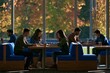 © VexoraImages - Four business professionals having a discussion in a modern lounge