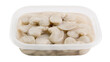 © Oisin - Isolated large cooked butter beans or giant white beans in clear plastic food container