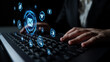 © InfiniteFlow - Email icons show digital communication, email service, and inbox management. Email supports online messaging, email notification, and secure exchange. Entice