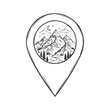 © Zx Studio - Map pin with mountain icon symbol