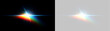 © Антон Миргородський - Optical lens flare with angled rainbow prism spectrum. Cinematic anamorphic light leak overlay on black and transparent background