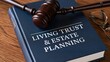 © Generative AI - blue law book living trust estate planning with