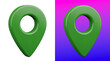 © Design Planer - Green location pin icons 3D rendering