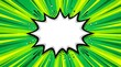 © chadni - Bright comic style speech bubble explosion effect with starburst rays in vibrant green