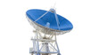 © pixogram - Large blue satellite dish antenna on white support structure, isolated on transparent background