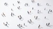 © H & F - Small Groups of People Interacting on Connected Blue Line Network Grid Social Concept