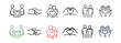 © MEHEDI - Friendship, partnership, embracing and togetherness vector thin line icon set representing love, unity, connection, support, care, and relationships.