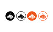 © junaid - Graphic backpack and mountain icons in black and orange circular frames