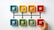 © Hahahaha - Colorful connected blocks representing teamwork, business processes, collaboration and organizational structure